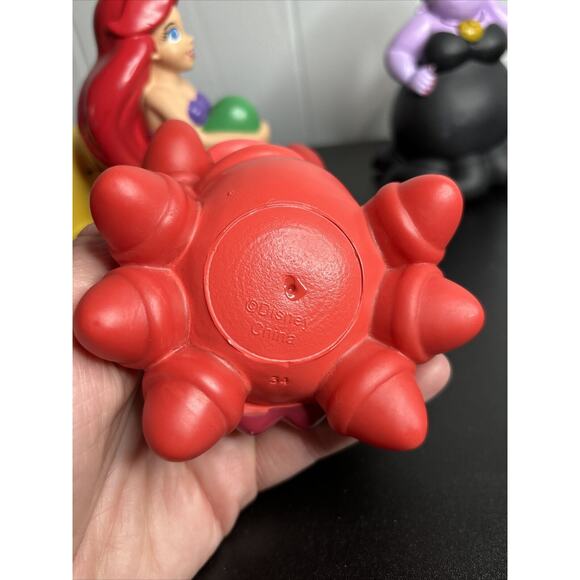 Vintage The Little Mermaid Bath Toy Lot - Ursula Flounder Sebastian Figures - Picture 14 of 16